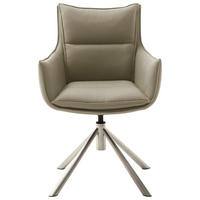 ARMLEHNSTUHL Edelstahl beschichtet  - Edelstahlfarben/Cappuccino, Design, Textil/Metall (60/90/65cm) - Novel