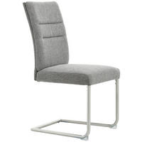SCHWINGSTUHL  in Edelstahl Webstoff  - Edelstahlfarben/Hellgrau, Design, Textil/Metall (48/98/63cm) - Novel