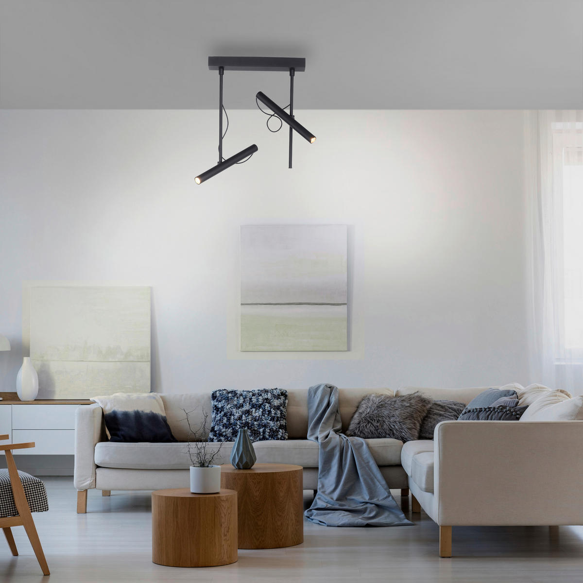 LED-DECKENLEUCHTE 47/25,5/46 cm   - Design, Kunststoff/Metall (47/25,5/46cm) - Neuhaus PURE