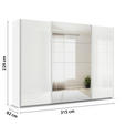 SCHWEBETÜRENSCHRANK  in Weiß  - Alufarben/Weiß, KONVENTIONELL, Glas/Holzwerkstoff (315/229/62cm) - Xora