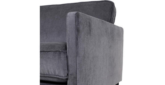 2-SITZER-SOFA in Cord Anthrazit  - Anthrazit/Schwarz, Design, Holz/Textil (175/64/85cm) - Ambia Home