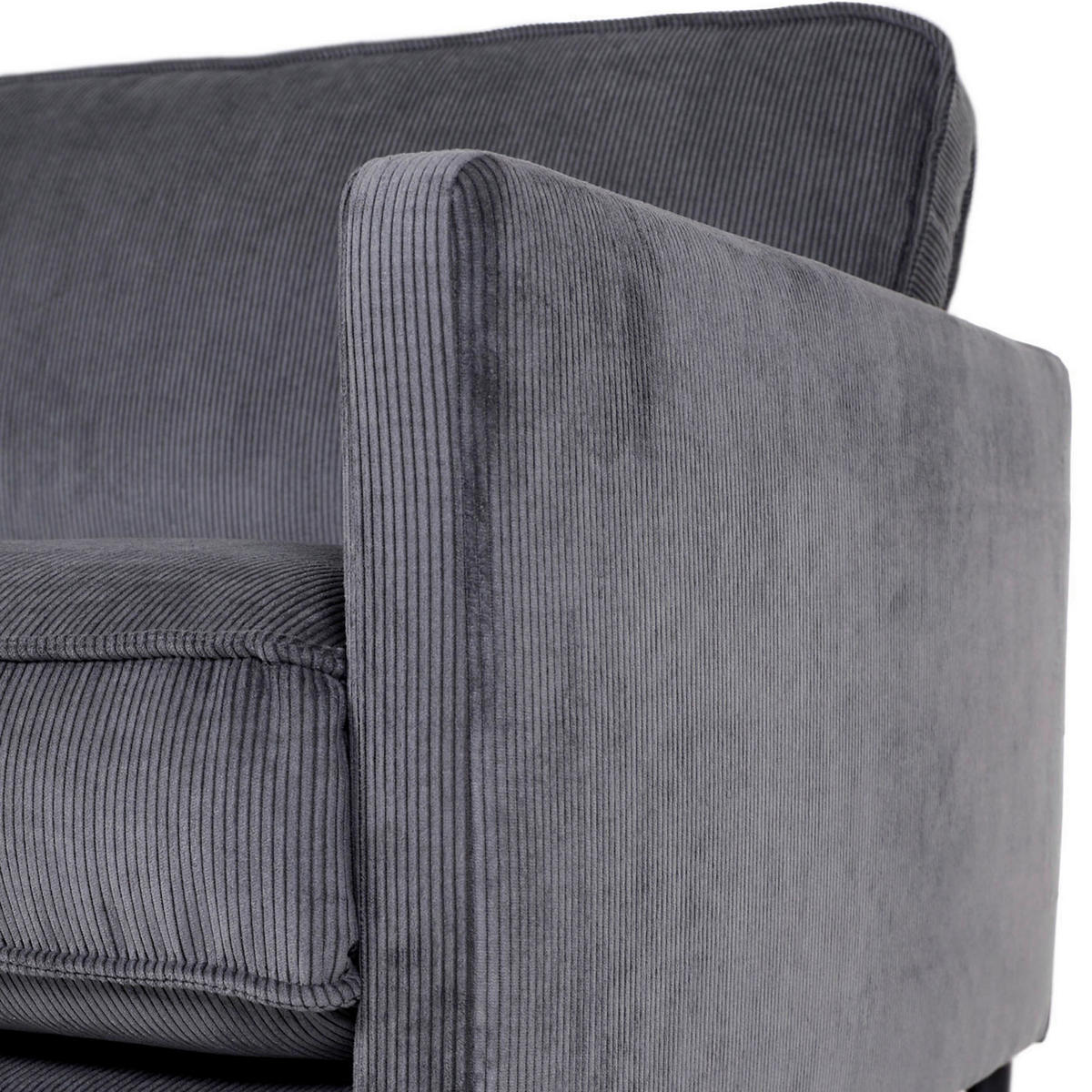 2-SITZER-SOFA in Cord Anthrazit  - Anthrazit/Schwarz, Design, Holz/Textil (175/64/85cm) - Ambia Home