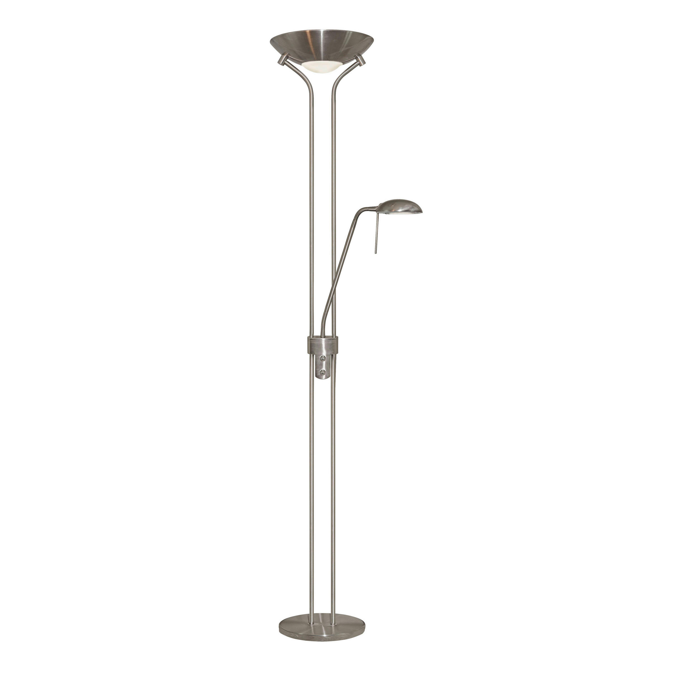STEHLEUCHTE 25.4/180 cm    - Silberfarben, Basics, Glas/Metall (25.4/180cm) - Searchlight