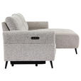 ECKSOFA  in Webstoff Grau  220/156 cm  - Grau/Nickelfarben, Design, Textil/Metall (220/156cm) - Carryhome