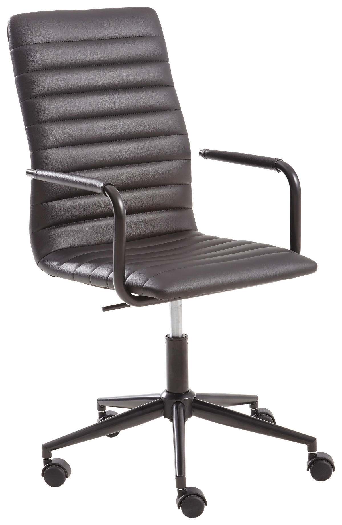 SNURRSTOL  i läderimitation svart  - svart, Modern, metall/textil (58/103/45cm) - Best Price