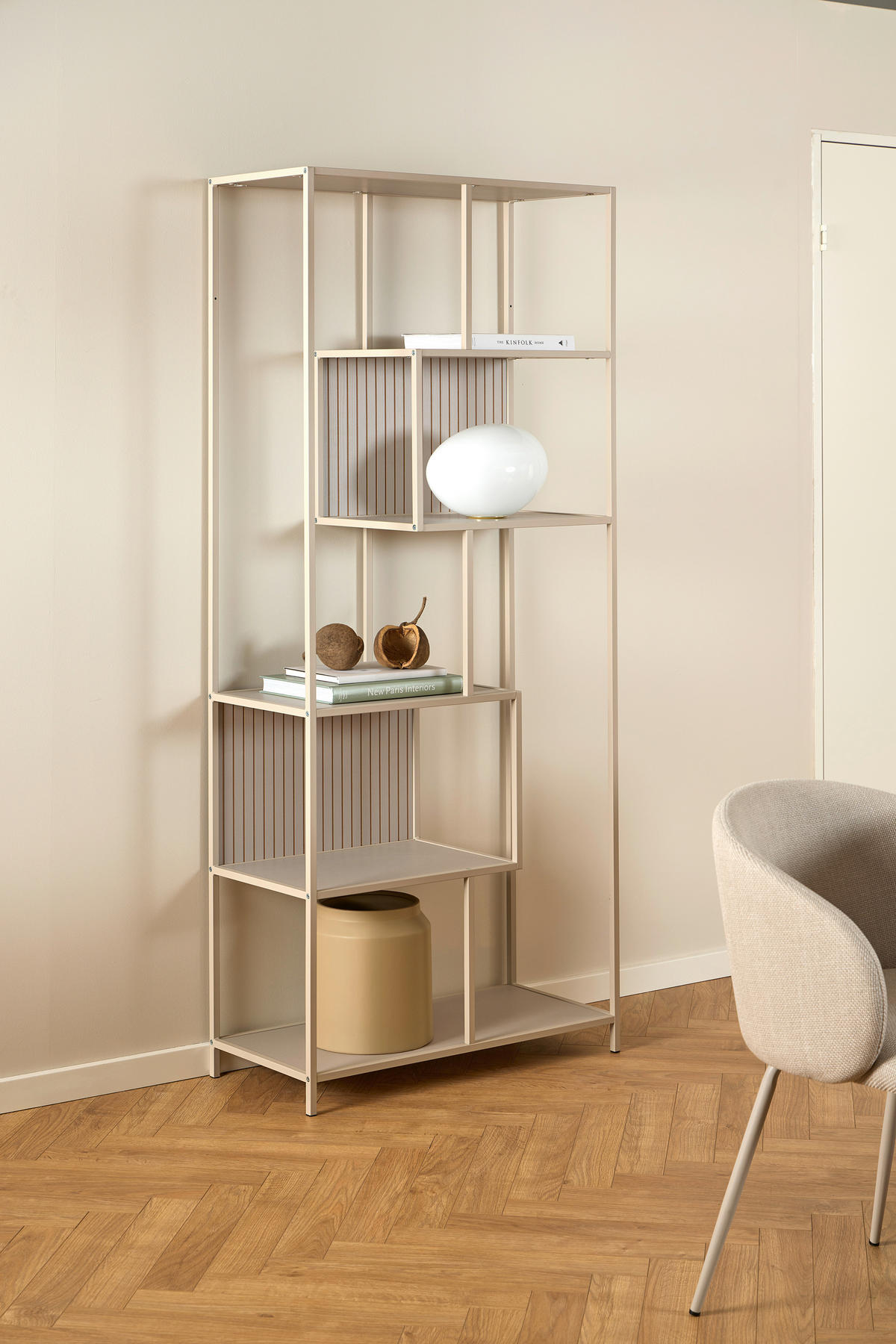 REGAL  77/185/35 cm Grau  - Grau, Modern, Holzwerkstoff/Metall (77/185/35cm)