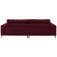 ECKSOFA  in Flachgewebe Rot  253/177 cm  - Rot/Schwarz, Design, Textil/Metall (253/177cm) - Dieter Knoll