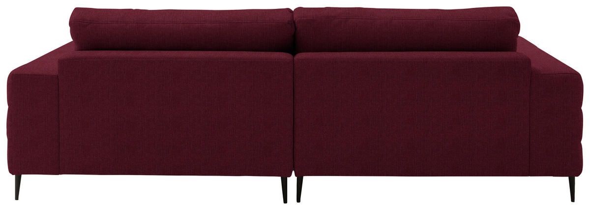 ECKSOFA in Flachgewebe Rot  253/177 cm  - Rot/Schwarz, Design, Textil/Metall (253/177cm) - Dieter Knoll