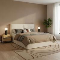 BOXSÄNG 180/200 cm  i cremefärgad  - svart/cremefärgad, Modern, trä/textil (180/200cm) - Visionight