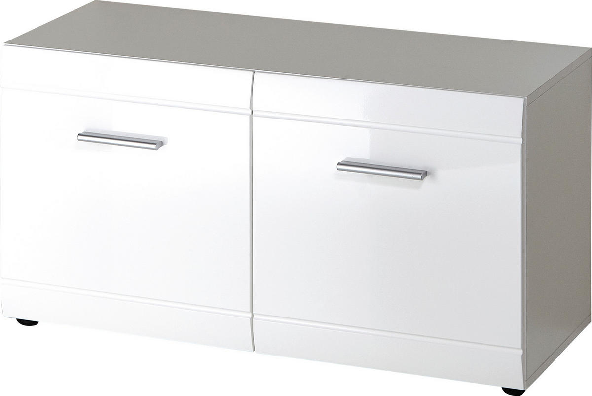 GARDEROBENBANK 95,9/50,2/38,8 cm  - Weiss/Silberfarben, Design, Holzwerkstoff/Kunststoff (95,9/50,2/38,8cm) - Carryhome