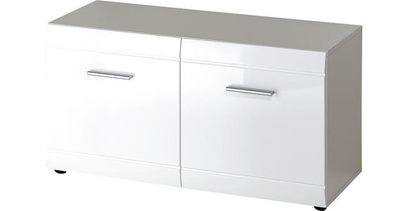 GARDEROBENBANK Weiß - Silberfarben/Schwarz, Design, Holzwerkstoff/Kunststoff (95,9/50,2/38,8cm) - Carryhome