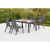 GARTENTISCHGRUPPE Aluminium  - Graphitfarben, KONVENTIONELL, Metall - Gardenson