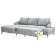 ECKSOFA in Webstoff Grau  - Schwarz/Grau, KONVENTIONELL, Textil/Metall (183/293cm) - Carryhome