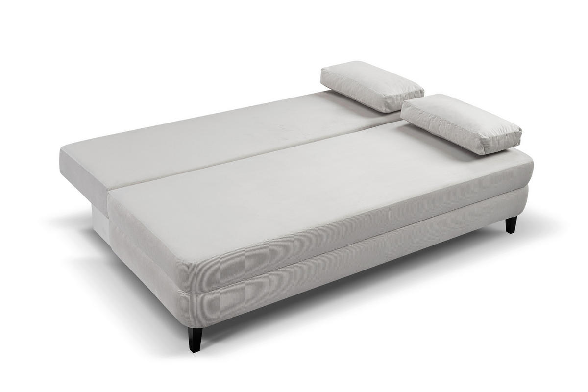 SCHLAFSOFA SORTO  mit Liegefunktion Cord Hellgrau  - Hellgrau/Schwarz, Basics, Holz/Textil (200/91/100cm) - MID.YOU