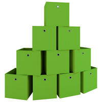 FALTBOX  - Grün, Modern, Textil (27/28/27cm) - MID.YOU