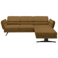 ECKSOFA  in Flachgewebe Goldfarben  279-327/176-217 cm  - Goldfarben/Schwarz, Design, Textil/Metall (279-327/176-217cm) - Dieter Knoll