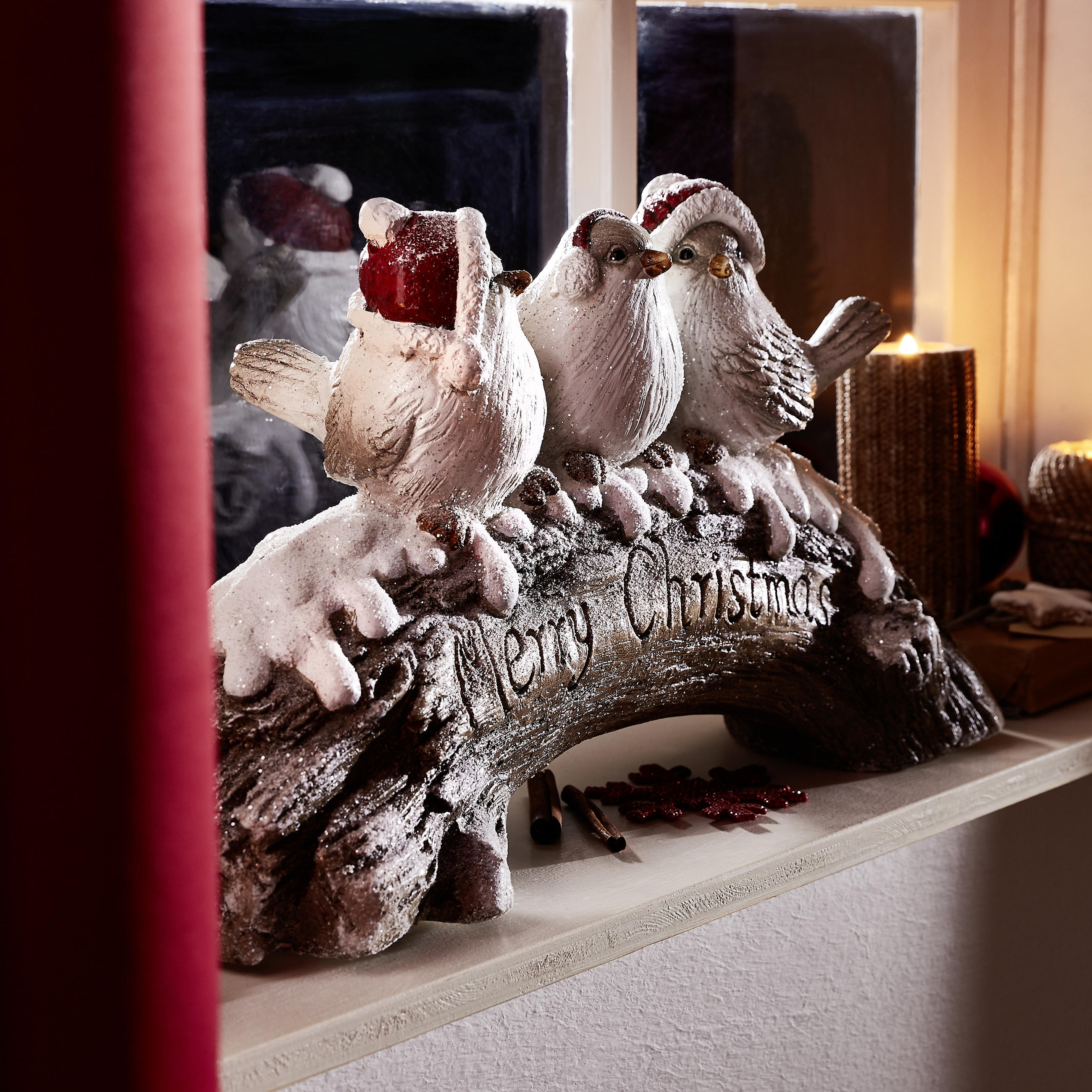 PASĂRE DECORATIVĂ - alb/gri, Trend, plastic (54/17/29cm) - X-Mas