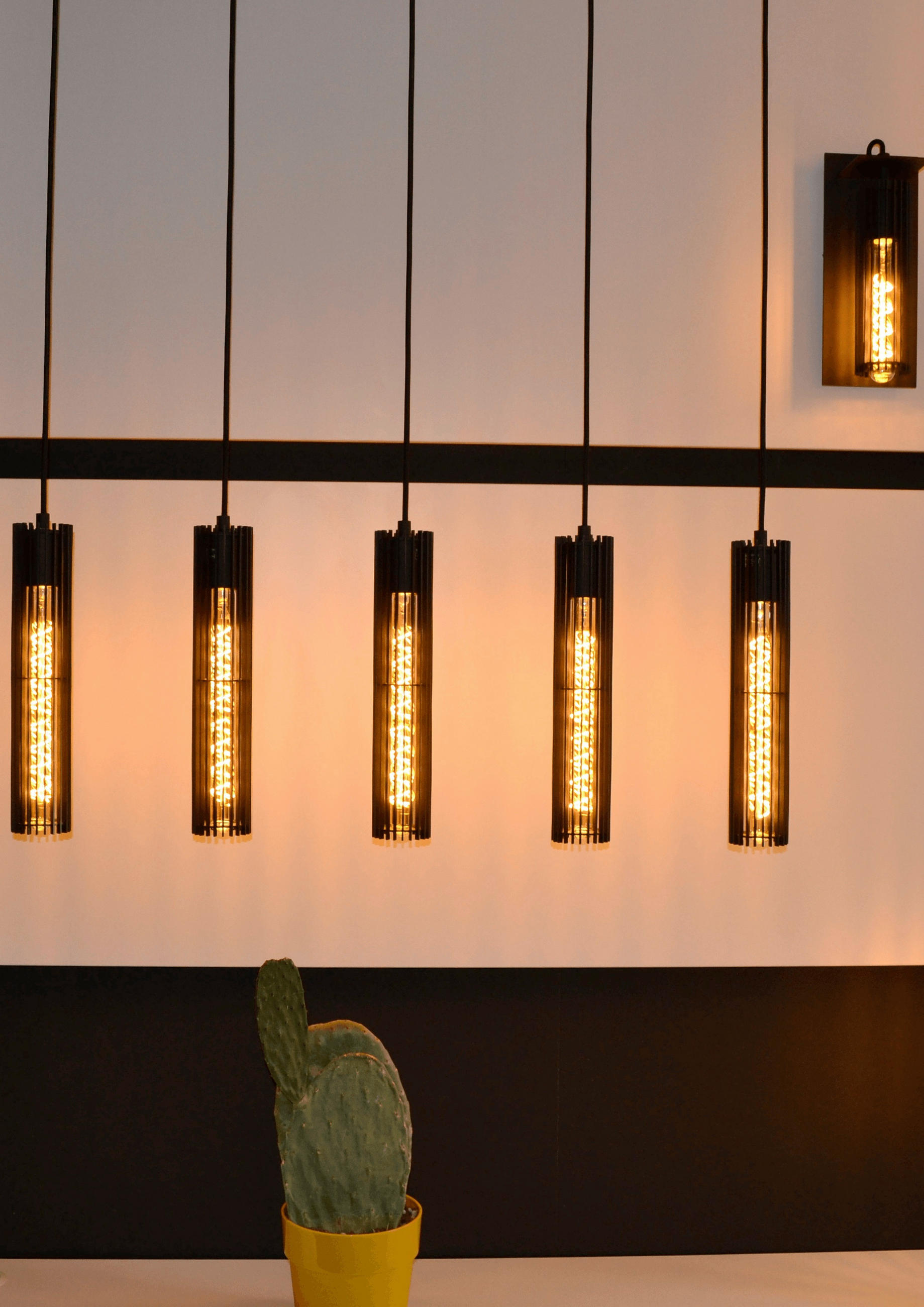 PENDELLEUCHTE 100/11/180 cm  - Schwarz, Design, Metall (100/11/180cm) - Lucide