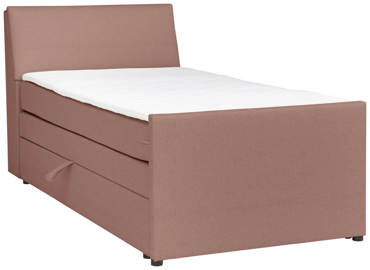BOXSPRINGBETT 120/200 cm  in Altrosa  - Altrosa/Schwarz, Modern, Holz/Textil (120/200cm) - MID.YOU