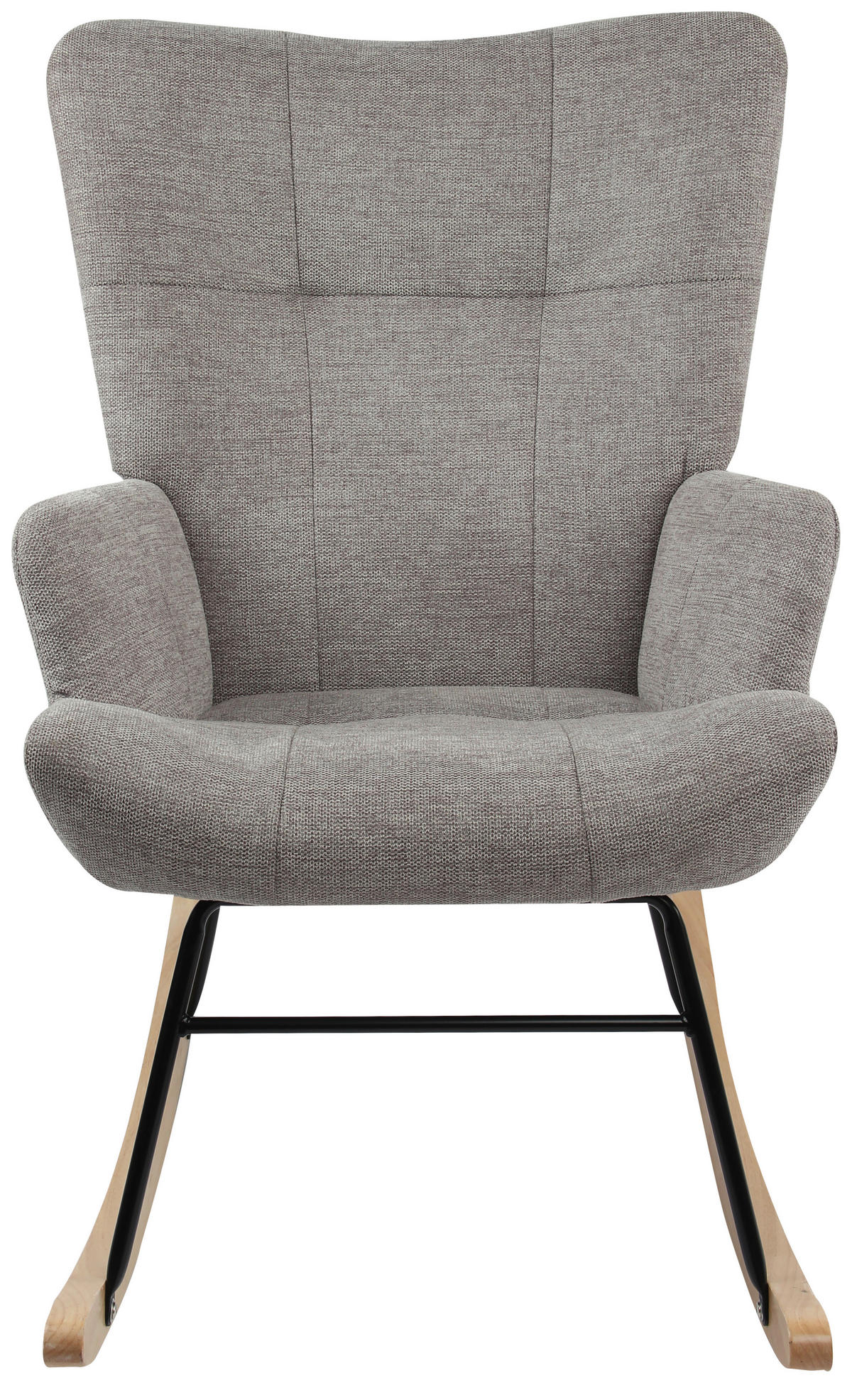 SCHAUKELSTUHL in Webstoff Grau  - Schwarz/Naturfarben, MODERN, Holz/Textil (63/91/52cm) - Livetastic