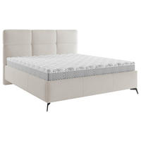 OBLAZINJENA POSTELJA 140 cm   x 200 cm  , tekstil krem barve  - črna/krem barve, Moderno, kovina/tekstil (140/200cm) - Carryhome