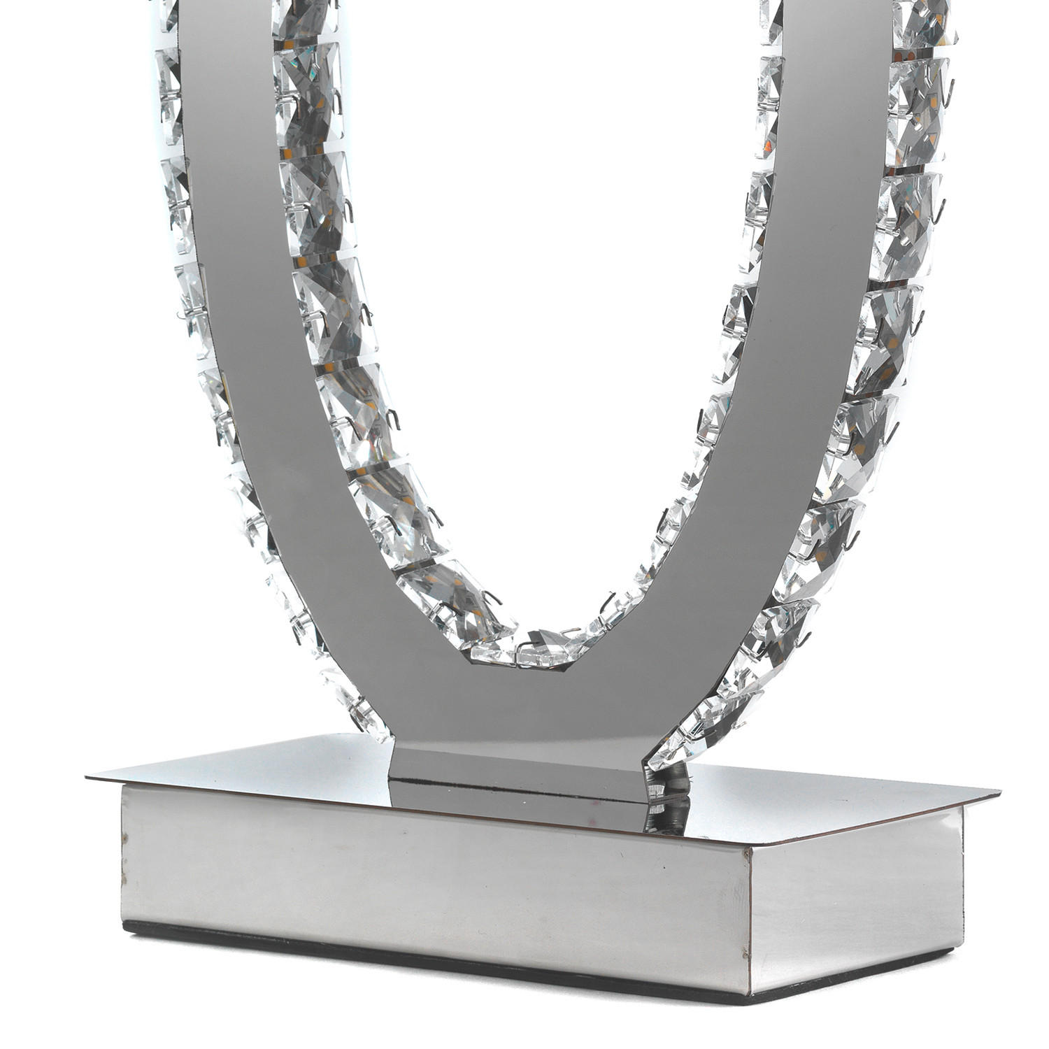 LED-TISCHLEUCHTE 30/40 cm   - Chromfarben, Design, Glas/Metall (30/40cm)