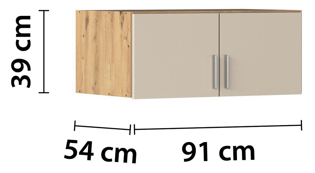 NASTAVEK ZA OMARO - barve aluminija, Moderno, umetna masa/leseni material (91/39/54cm) - Carryhome