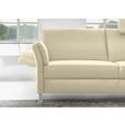 3-SITZER-SOFA Latina in Echtleder Ecru   - Ecru/Alufarben, Design, Leder/Metall (190/82/99cm) - Dieter Knoll