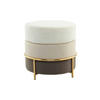 HOCKER Samt Creme, Goldfarben  - Goldfarben/Creme, Basics, Textil/Metall (48,5/46/48,5cm) - Kayoom