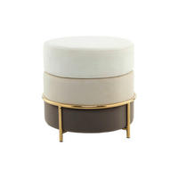 HOCKER Samt Creme, Goldfarben  - Goldfarben/Creme, Basics, Textil/Metall (48,5/46/48,5cm) - Kayoom