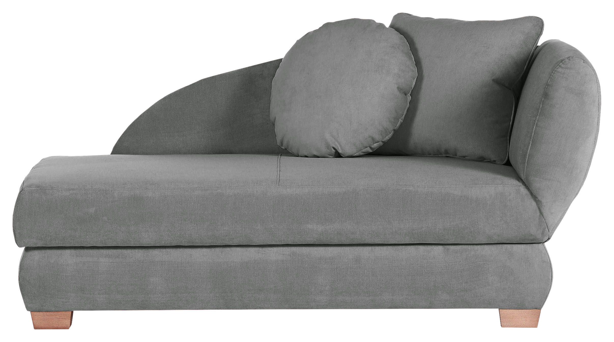 RÉCAMIERE Grau Mikrofaser  - Eichefarben/Grau, LIFESTYLE, Holz/Textil (176/85/88cm) - Xora