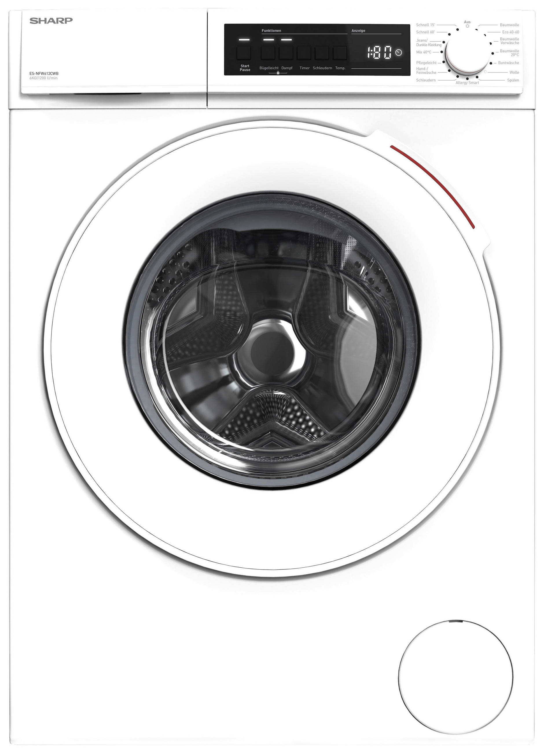 WASCHMASCHINE ES-NFW612CWB-DE  - Weiß, Basics (59,7/84,5/41,6cm) - Sharp