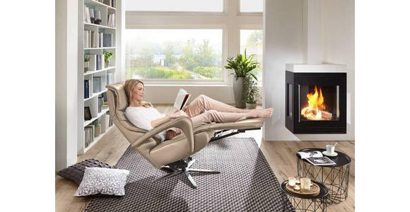 RELAXSESSEL in Leder Hellbraun  - Hellbraun/Edelstahlfarben, Design, Leder/Metall (75/106/88cm) - Dieter Knoll