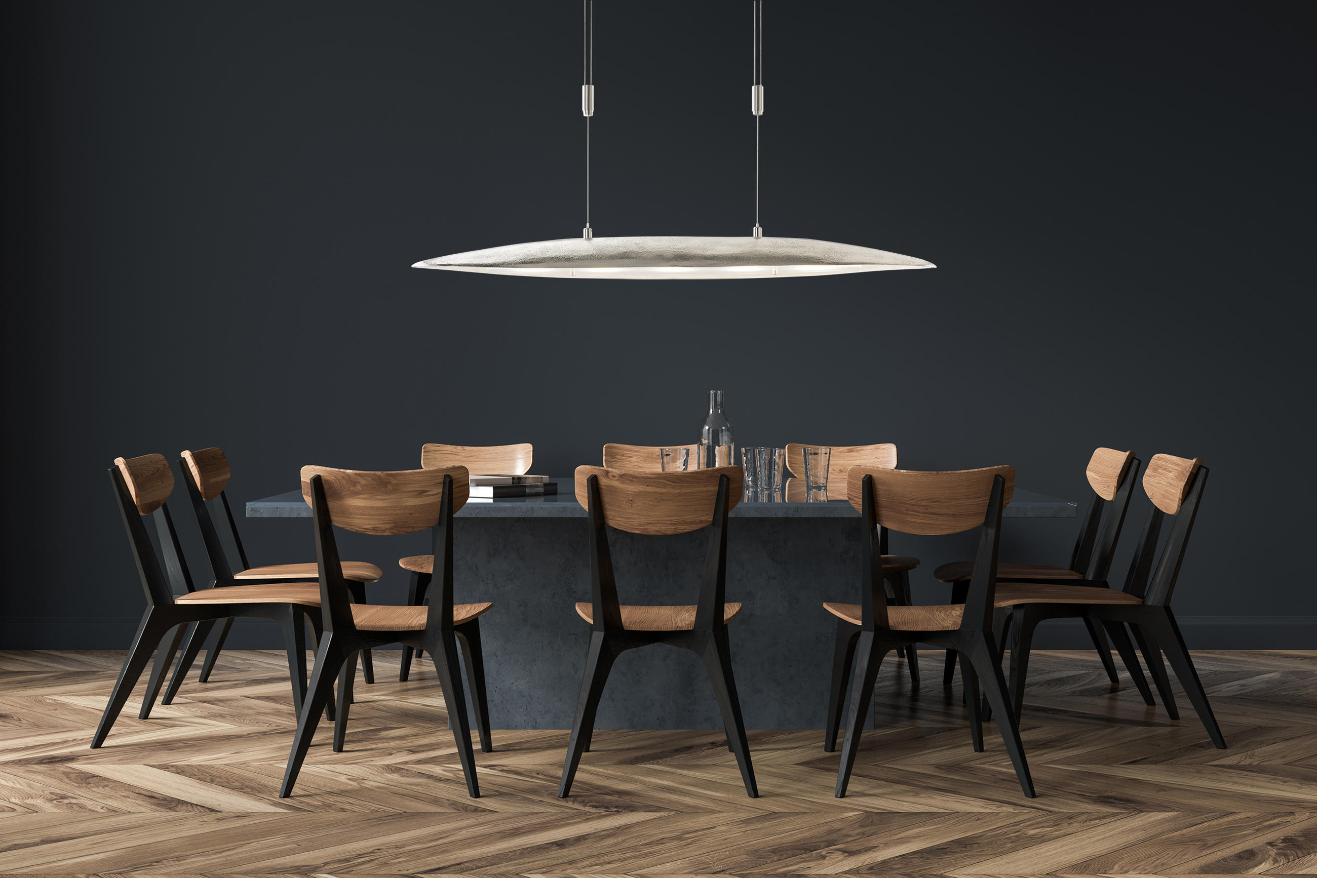 LED-HÄNGELEUCHTE 98/20/101-161 cm    - Nickelfarben, Design, Metall (98/20/101-161cm) - Fischer & Honsel