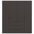 DREHTÜRENSCHRANK 201/235/61 cm,  in Graphitfarben, 4-türig  - Graphitfarben, Basics, Holzwerkstoff/Metall (201/235/61cm) - Novel