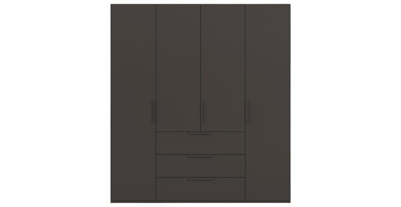 DREHTÜRENSCHRANK 201/235/61 cm,  in Graphitfarben, 4-türig  - Graphitfarben, Basics, Holzwerkstoff/Metall (201/235/61cm) - Novel