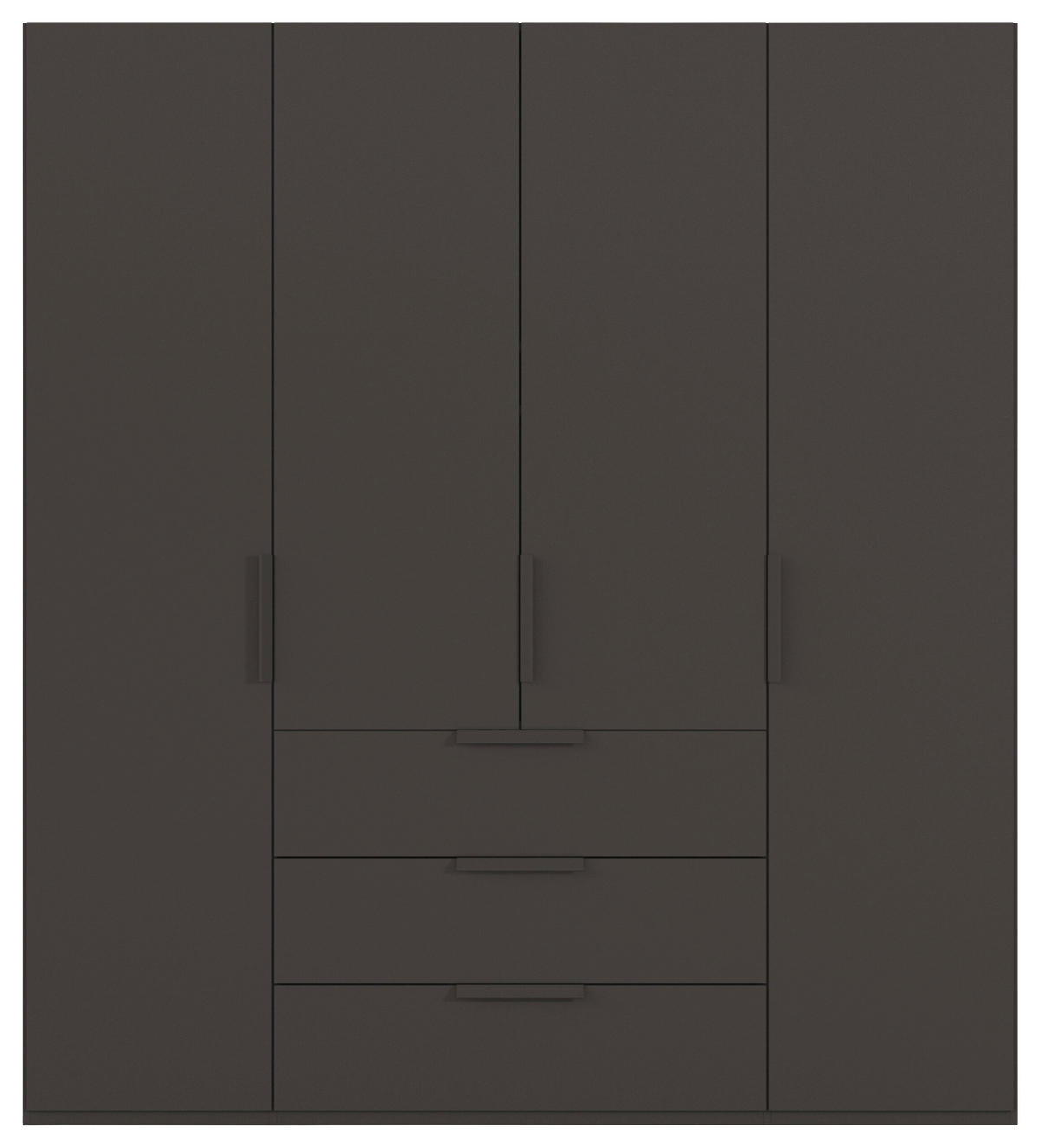 DREHTÜRENSCHRANK 201/223/61 cm,  in Graphitfarben, 4-türig  - Graphitfarben, Basics, Holzwerkstoff/Metall (201/223/61cm) - Novel