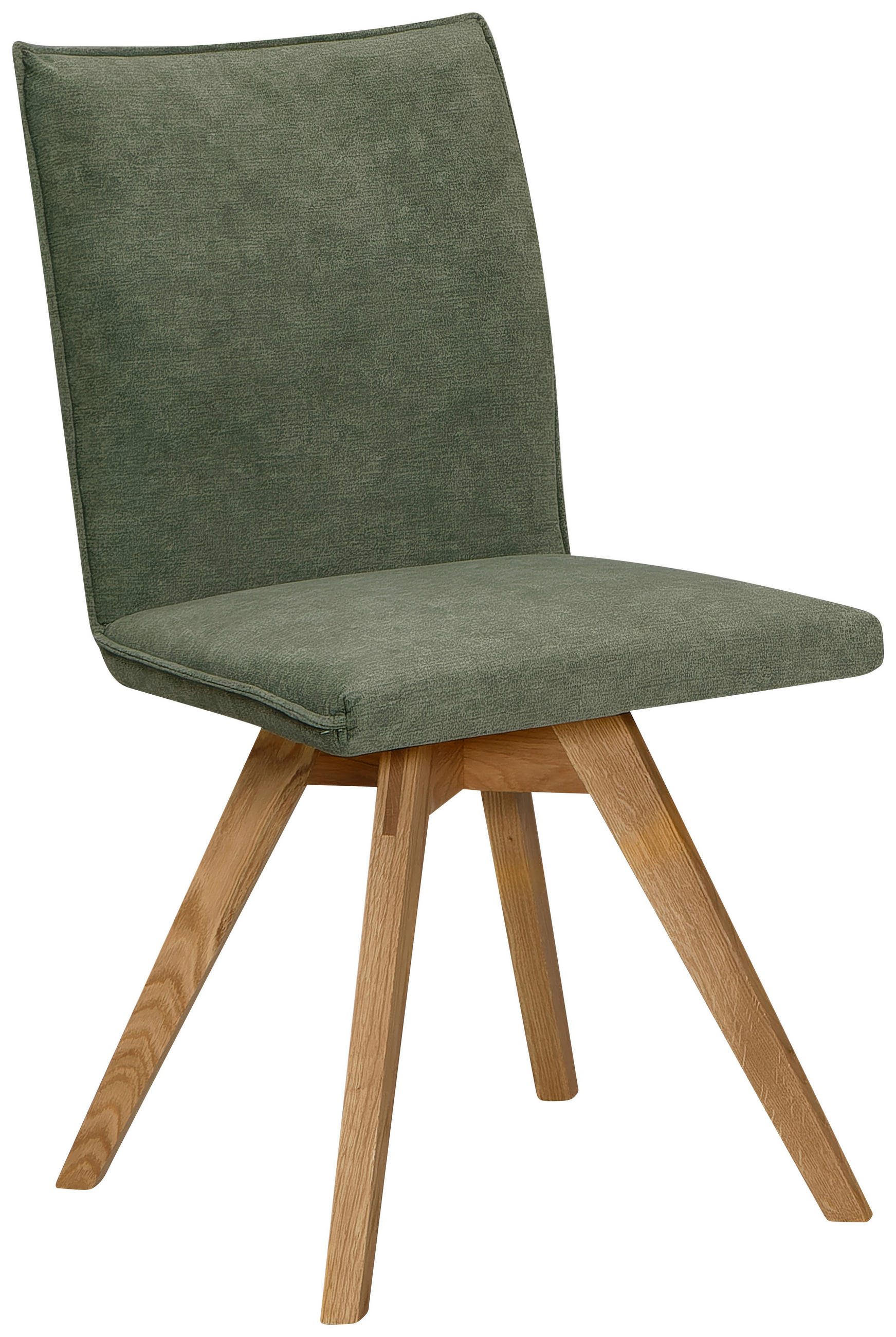 STUHL Samt Grün, Eichefarben Wildeiche massiv - Eichefarben/Grün, KONVENTIONELL, Holz/Textil (60/91/61cm) - Moderano