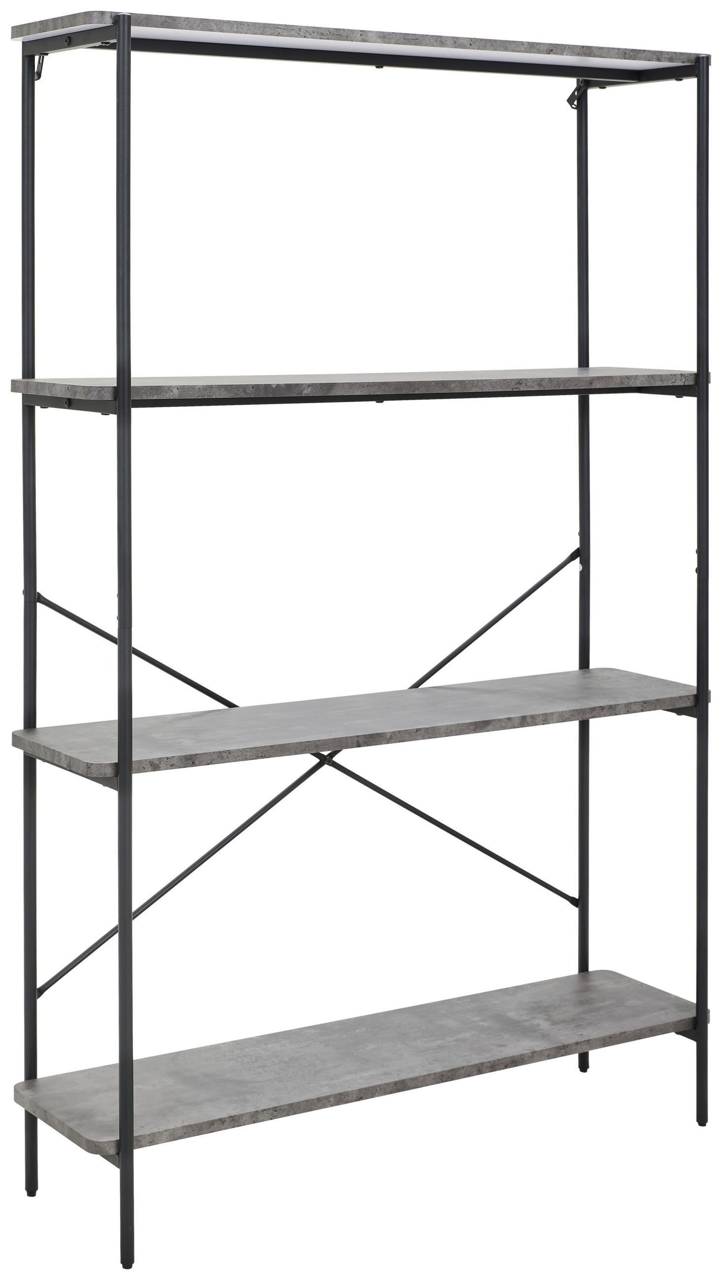 REGAL Grau, Schwarz  - Schwarz/Grau, Design, Holzwerkstoff/Metall (110/170/32cm) - MID.YOU