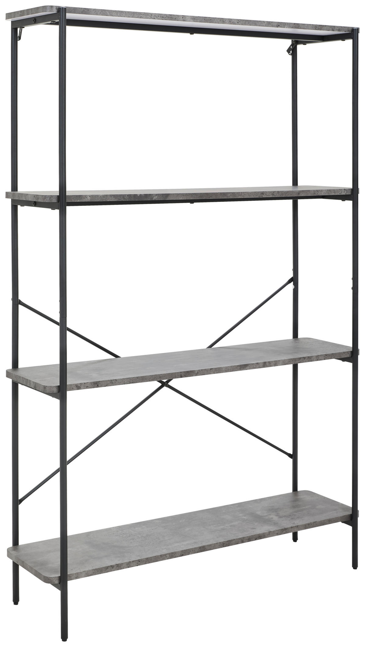 REGAL  110/170/32 cm Grau, Schwarz  - Schwarz/Grau, Design, Holzwerkstoff/Metall (110/170/32cm) - MID.YOU