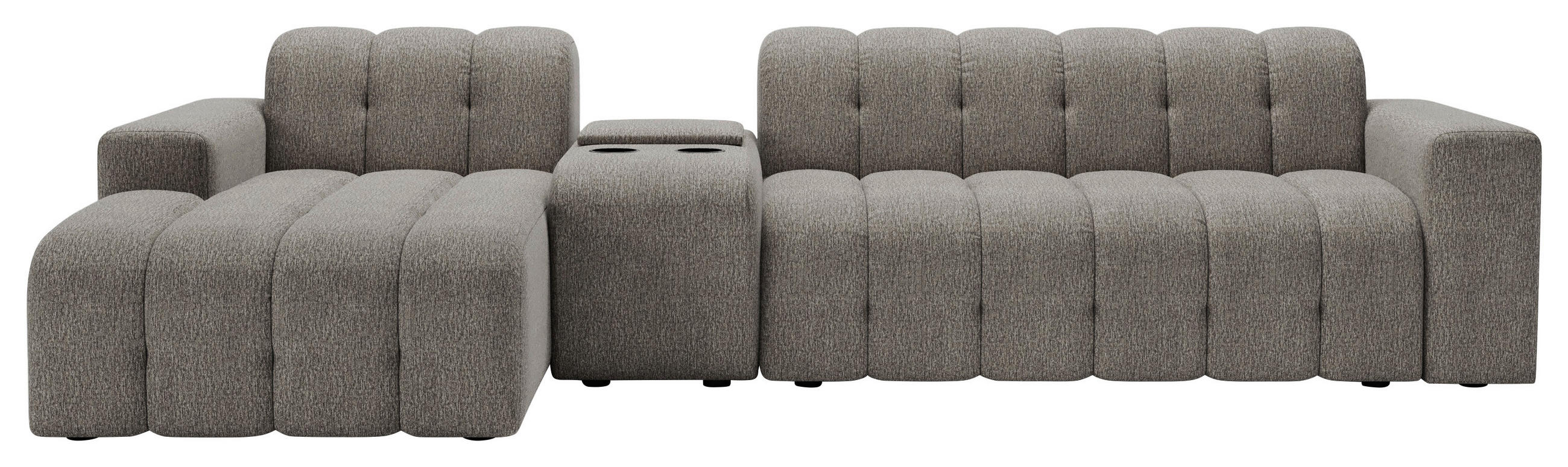 Milino Ecksofa Graubraun 299x150 cm
