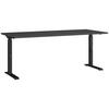 SCHREIBTISCH 180/80/68-91 cm  in Graphitfarben, Schwarz  - Graphitfarben/Schwarz, MODERN, Holzwerkstoff/Metall (180/80/68-91cm) - Germania