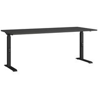 SCHREIBTISCH 180/80/68-91 cm  in Graphitfarben, Schwarz  - Graphitfarben/Schwarz, MODERN, Holzwerkstoff/Metall (180/80/68-91cm) - Germania