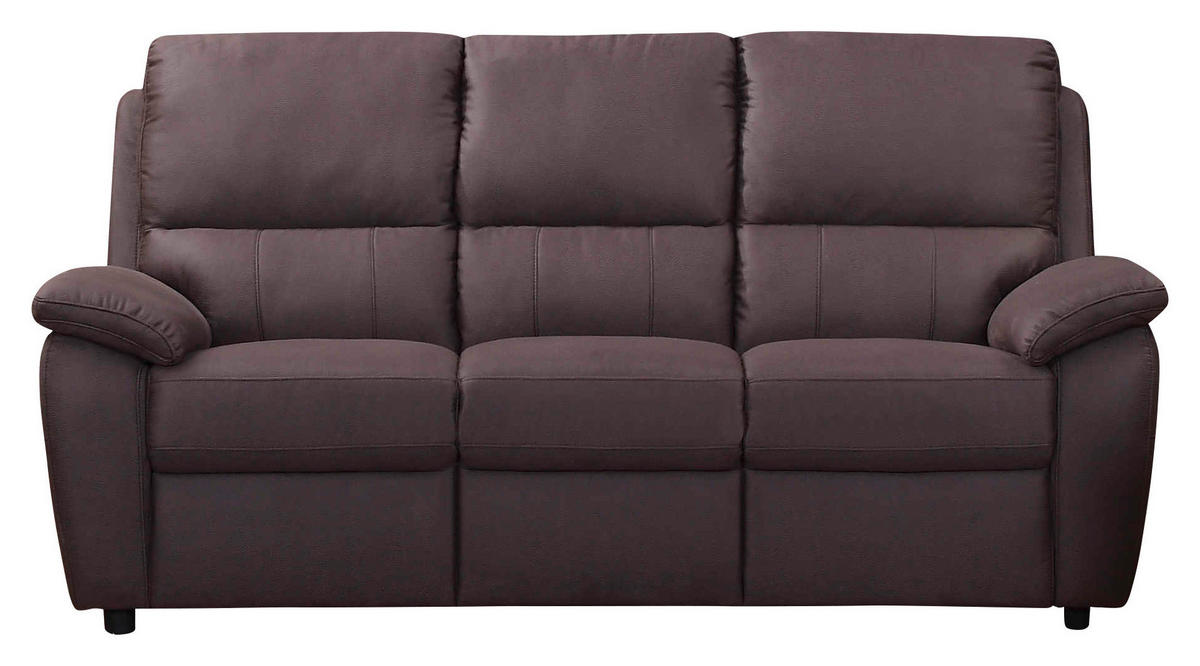 CANAPEA CU 3 LOCURI lemn, textil maro  - maro/negru, Design, plastic/lemn (198/95/99cm) - Cantus
