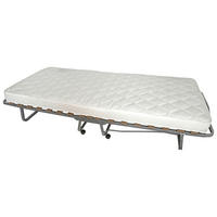 HOPFÄLLBAR SÄNG i metall vit, aluminiumfärg  - vit/aluminiumfärg, Basics, metall/textil (90/204cm) - MID.YOU