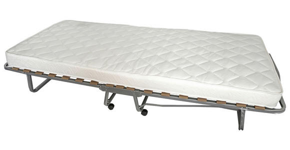 KLAPPBETT 90/204 cm in - Alufarben/Weiß, Basics, Textil/Metall (90/204cm) - Carryhome