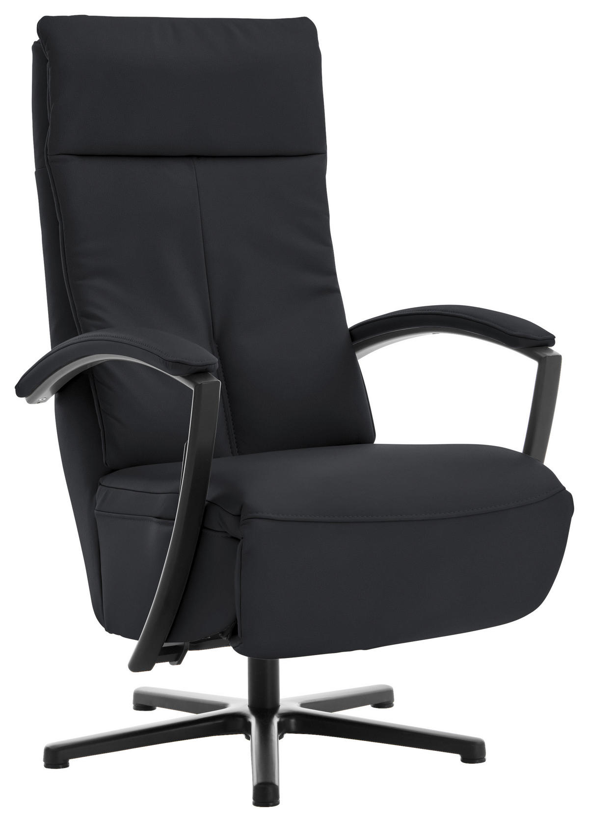 RELAXSESSEL in Leder Anthrazit  - Anthrazit/Schwarz, Design, Leder/Metall (76/112/83cm) - Beldomo Speed