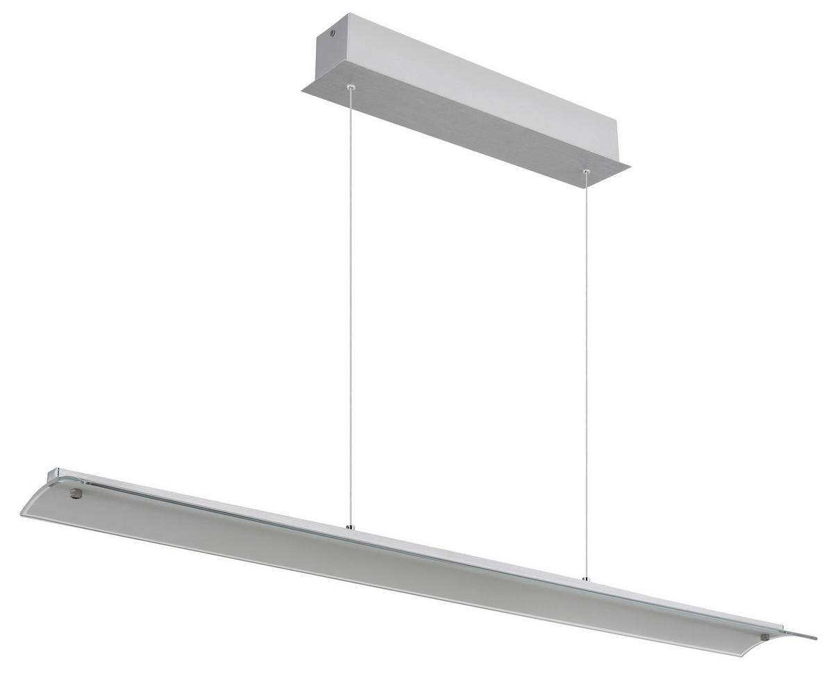 LED-HÄNGELEUCHTE 100/12/150 cm    - Klar/Alufarben, Design, Glas/Metall (100/12/150cm) - Globo