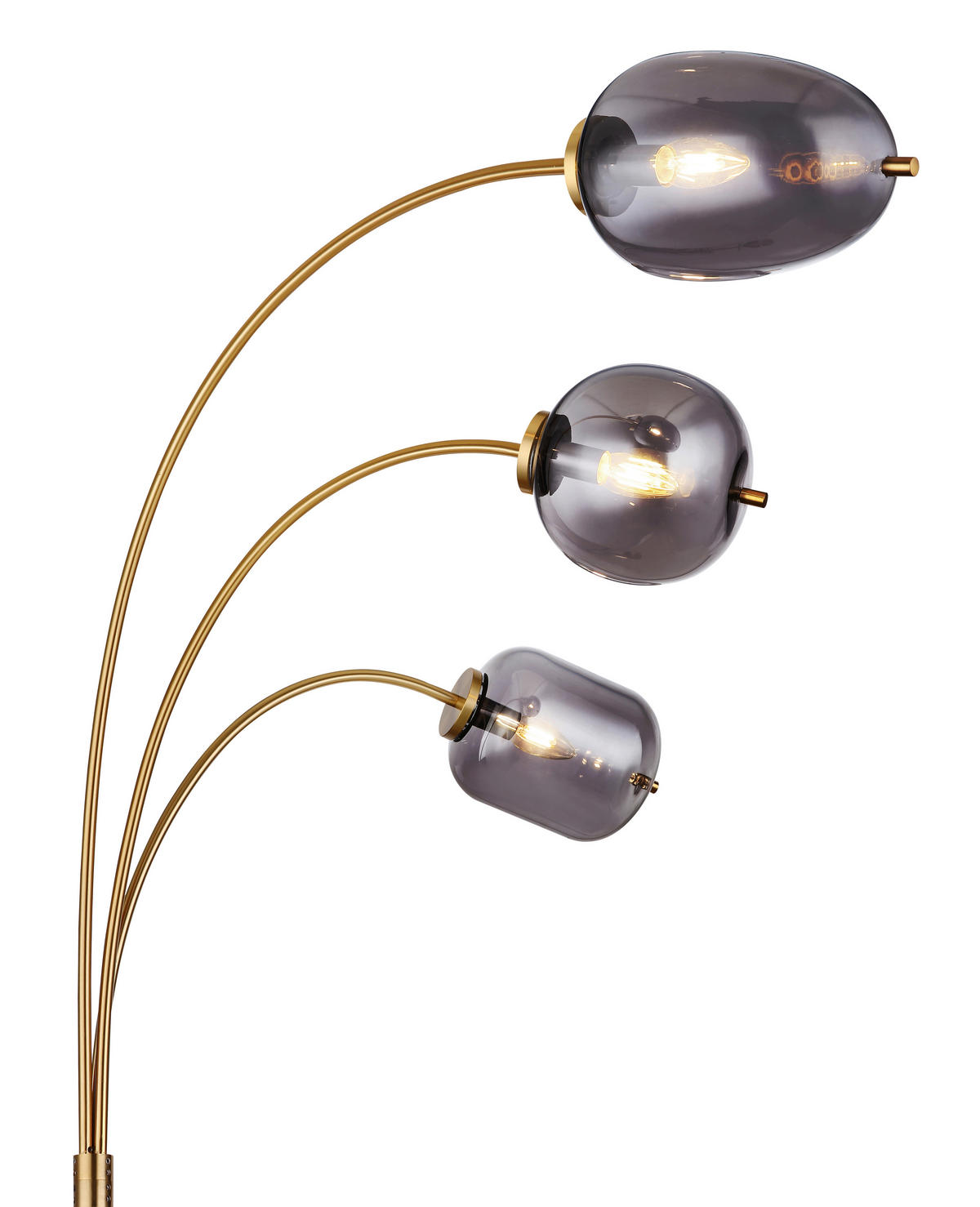 BOGENLEUCHTE 80/60/175 cm    - Messingfarben/Grau, Design, Glas/Metall (80/60/175cm) - Globo