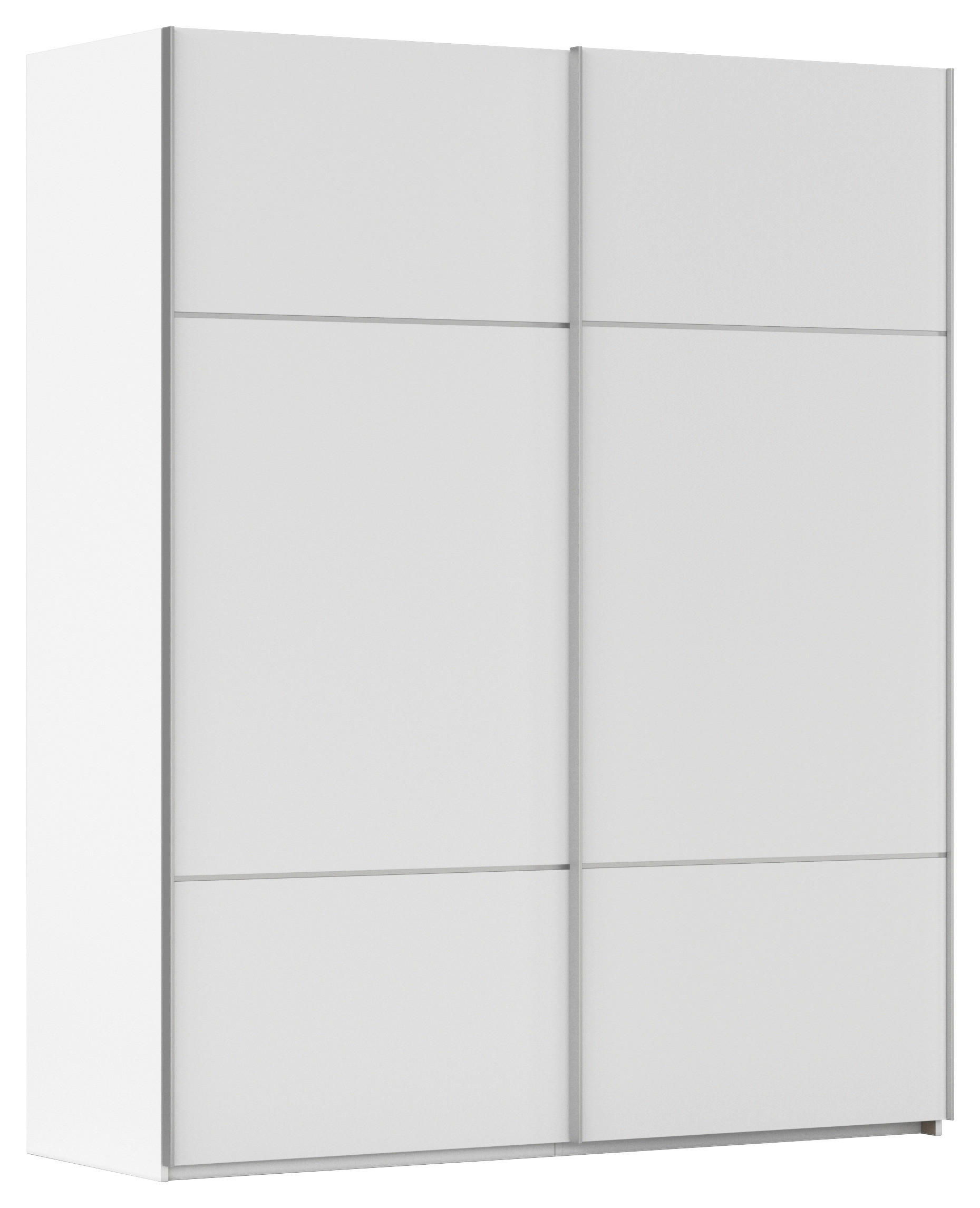 SCHWEBETÜRENSCHRANK 181/223/68 cm 2-türig Weiß  - Alufarben/Weiß, KONVENTIONELL, Holzwerkstoff/Metall (181/223/68cm) - Novel